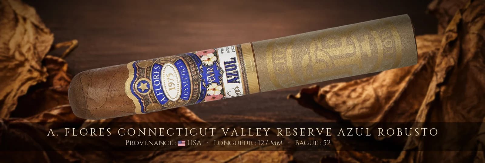 A. Flores Connecticut Valley Reserve Azul Robusto — A. Flores — USA