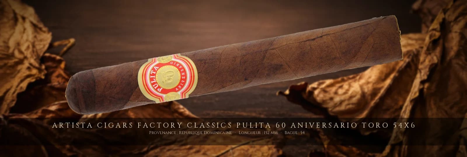 Artista Cigars Factory Classics Pulita 60 Aniversario Toro 54x6 — Artista Cigars — République Dominicaine