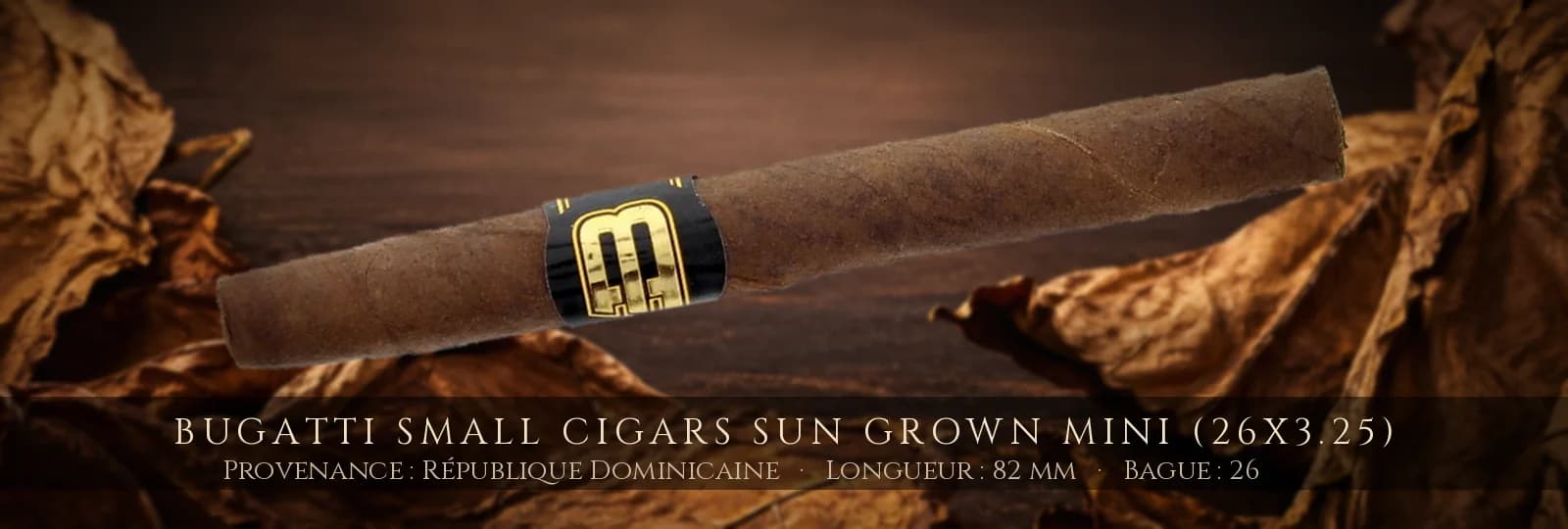 Bugatti Small Cigars Sun Grown MINI (26x3.25) — Bugatti — République Dominicaine