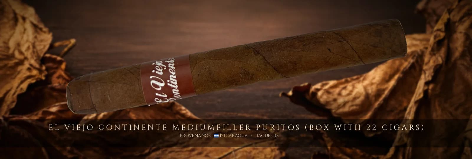 El Viejo Continente Mediumfiller Puritos (Box with 22 cigars) — El Viejo Continente — Nicaragua