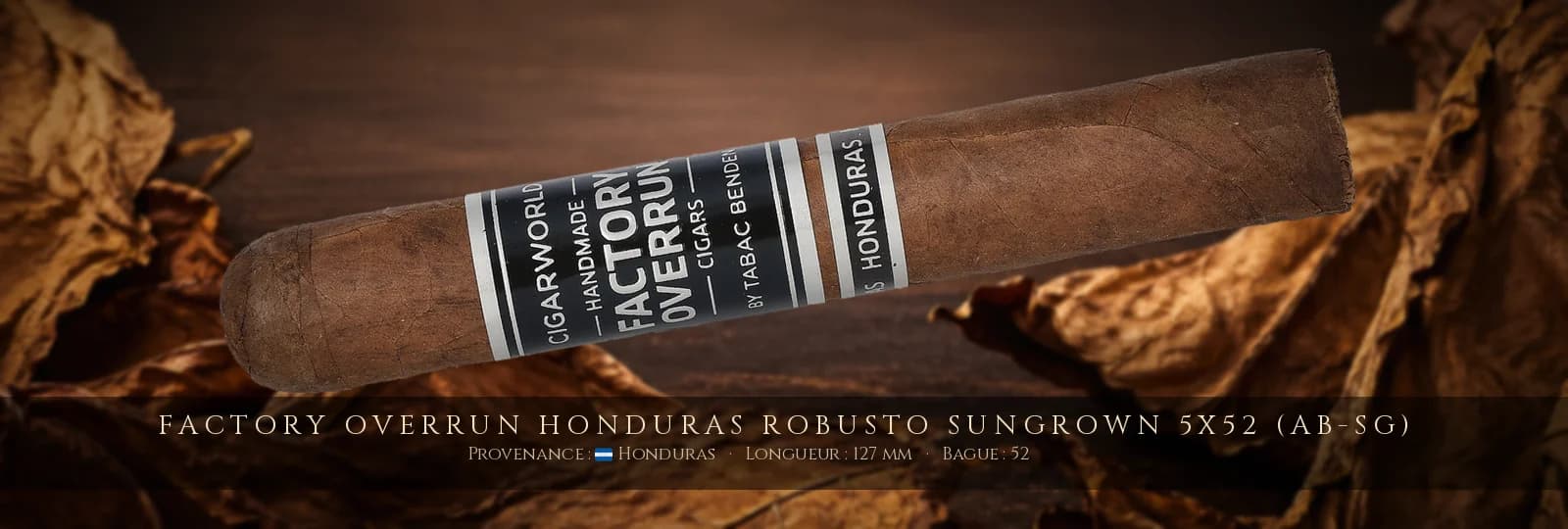 Factory Overrun Honduras Robusto Sungrown 5x52 (AB-SG) — Factory Overrun — Honduras