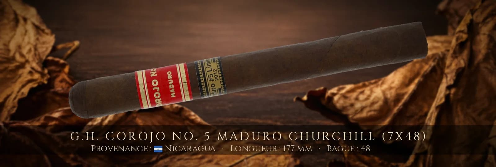 G.H. Corojo No. 5 Maduro Churchill (7x48) — G.H. — Nicaragua