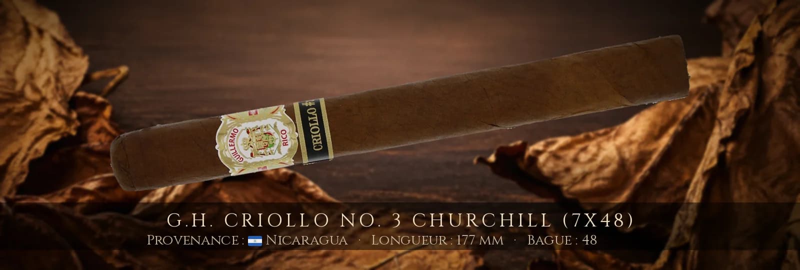 G.H. Criollo No. 3 Churchill (7x48) — G.H. — Nicaragua