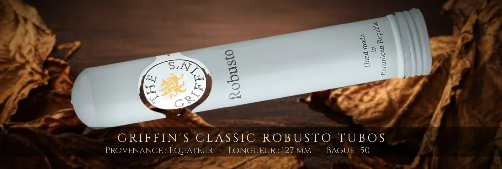 Griffin's Classic Robusto Tubos, cigare Griffin's, Robusto, République Dominicaine