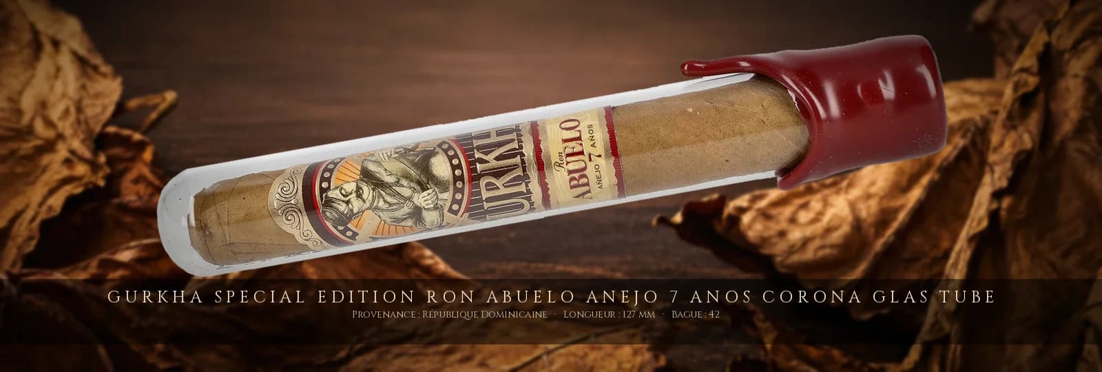Gurkha Special Edition Ron Abuelo Anejo 7 Anos Corona Glas Tube — Gurkha — République Dominicaine