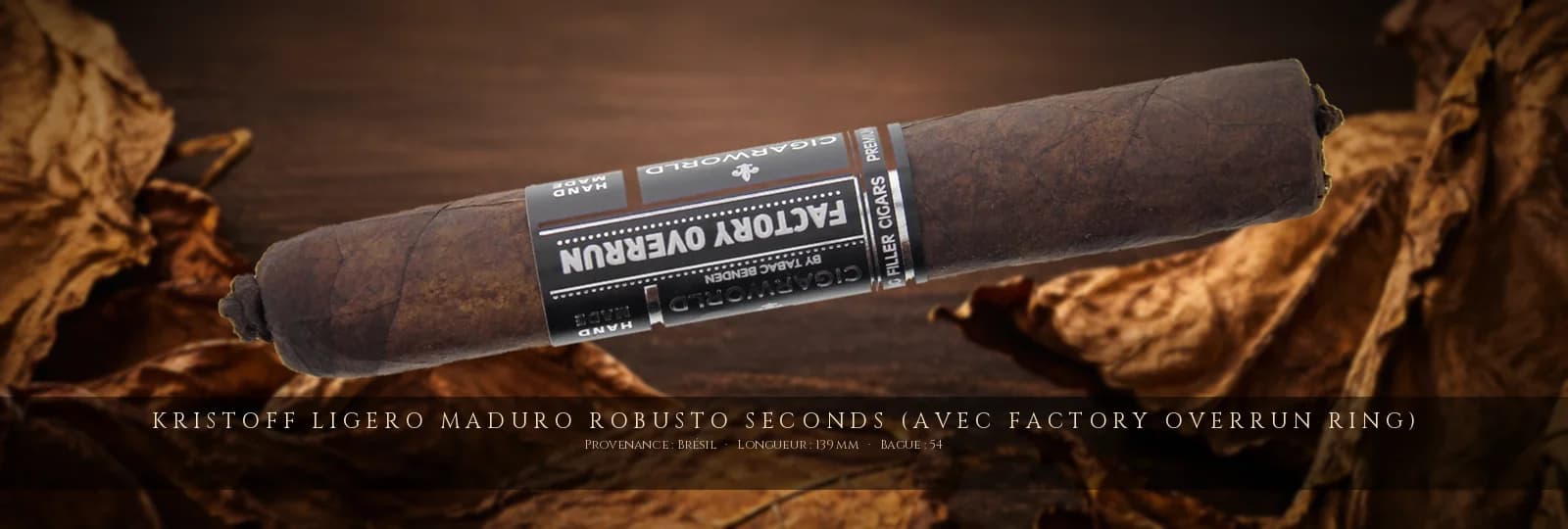 Kristoff Ligero Maduro Robusto SECONDS (avec Factory Overrun Ring) — Kristoff — Brésil