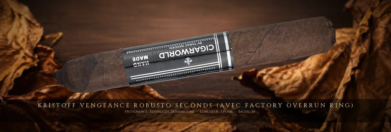 Kristoff Vengeance Robusto SECONDS (avec Factory Overrun Ring) — Kristoff — République Dominicaine