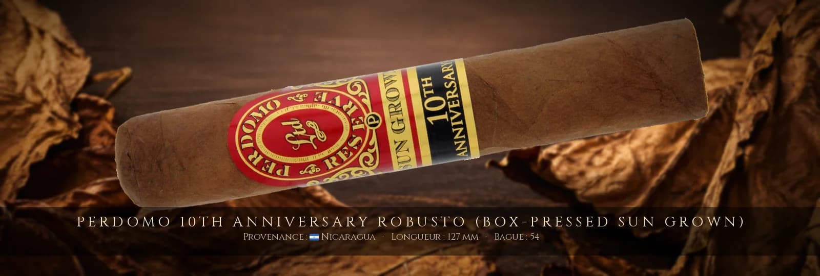 Perdomo 10th Anniversary Robusto (Box-Pressed Sun Grown) — Perdomo — Nicaragua