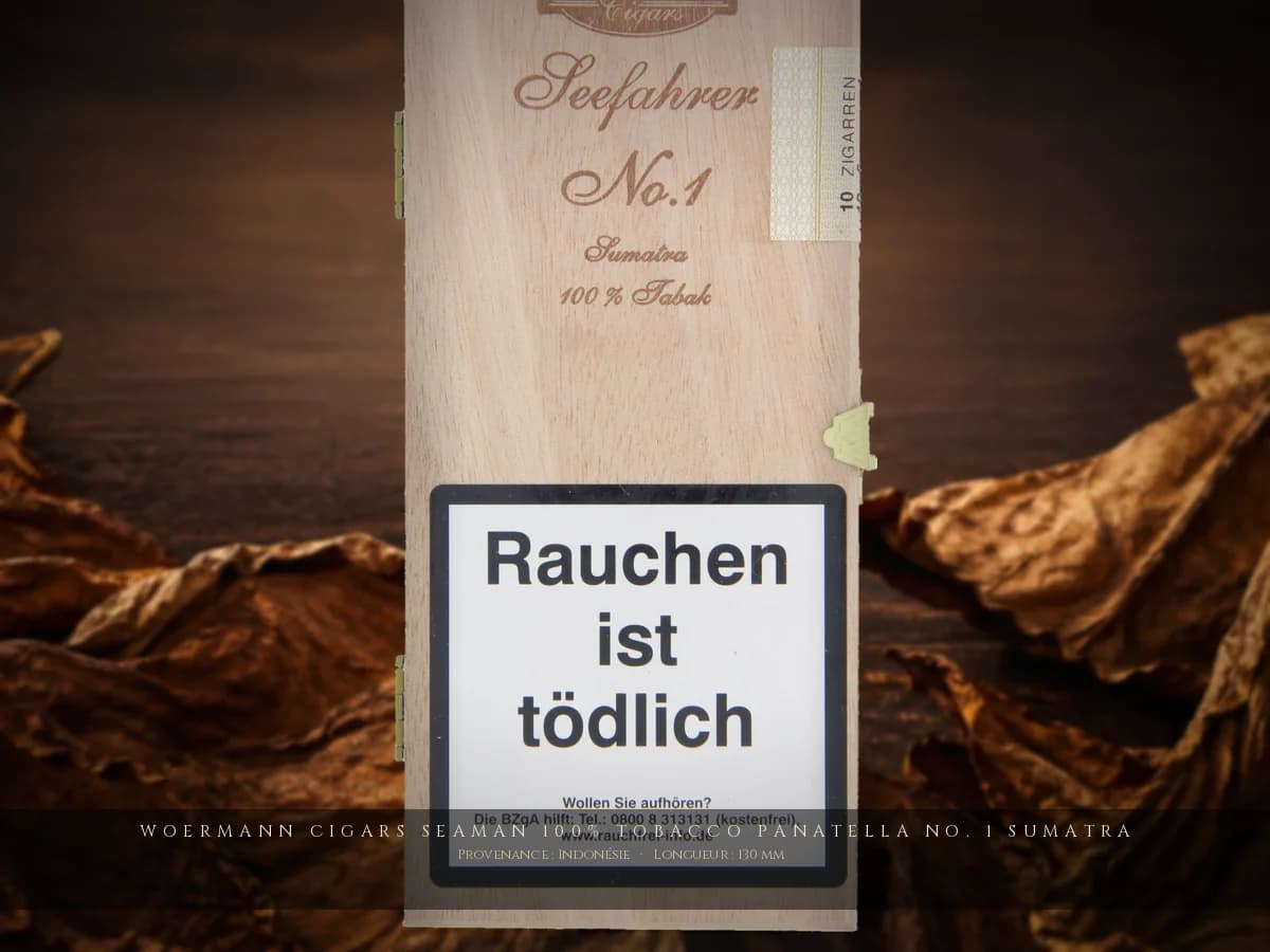 Woermann Cigars Seaman 100% Tobacco Panatella No. 1 Sumatra — Woermann Cigars — Indonésie