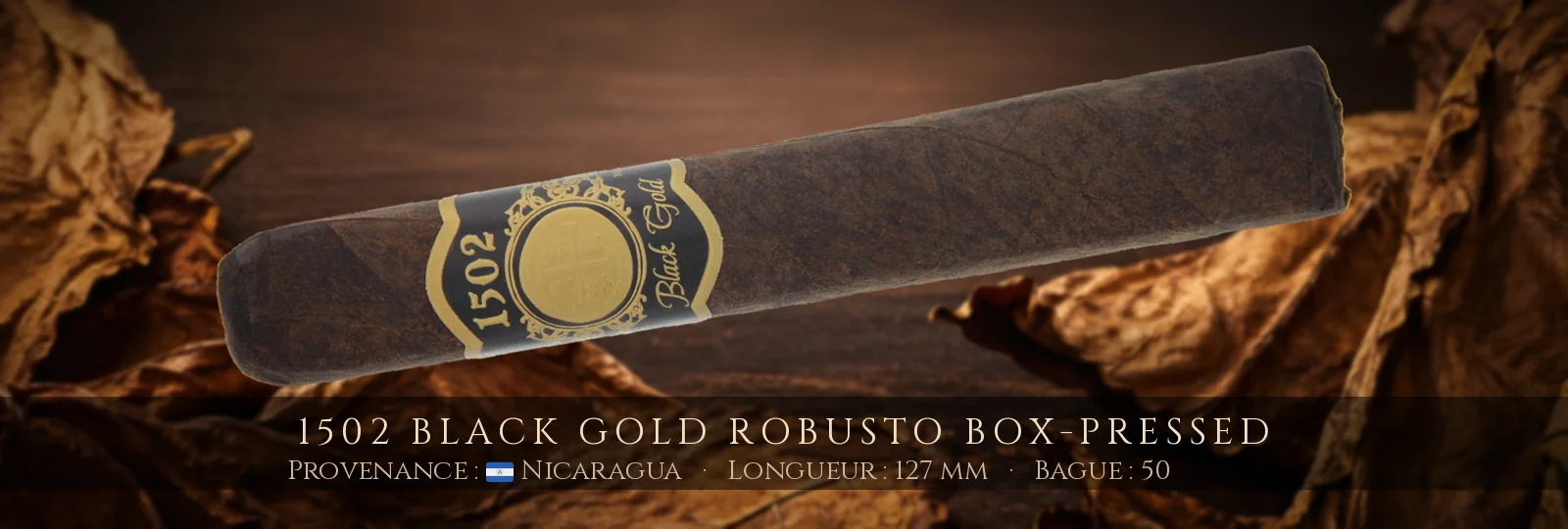 1502 Black Gold Robusto Box-Pressed — 1502 — Nicaragua