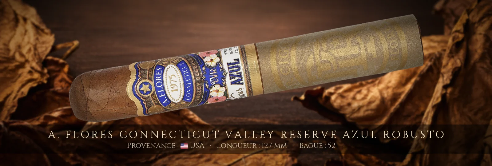 A. Flores Connecticut Valley Reserve Azul Robusto — A. Flores — USA