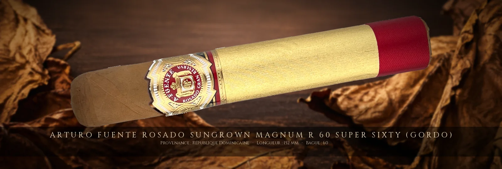 Arturo Fuente Rosado Sungrown Magnum R 60 Super Sixty (Gordo) — Arturo Fuente — République Dominicaine