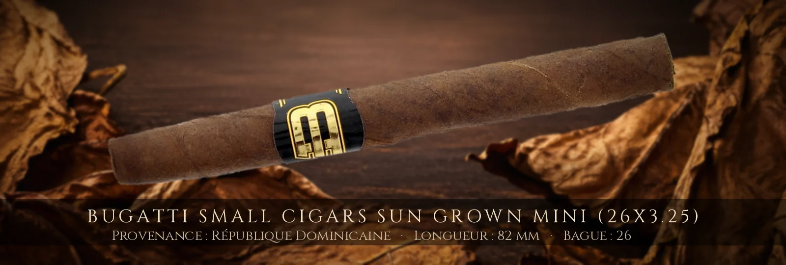 Bugatti Small Cigars Sun Grown MINI (26x3.25) — Bugatti — République Dominicaine