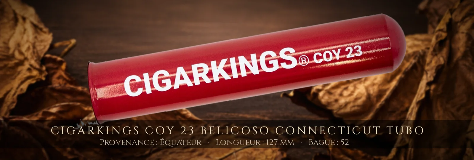 Cigarkings COY 23 Belicoso Connecticut Tubo — Cigarkings — Équateur