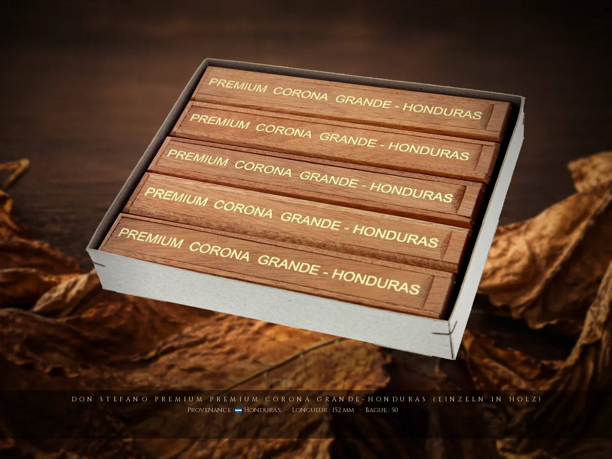 Don Stefano Premium Premium Corona Grande-Honduras (einzeln in Holz) — Don Stefano — Honduras
