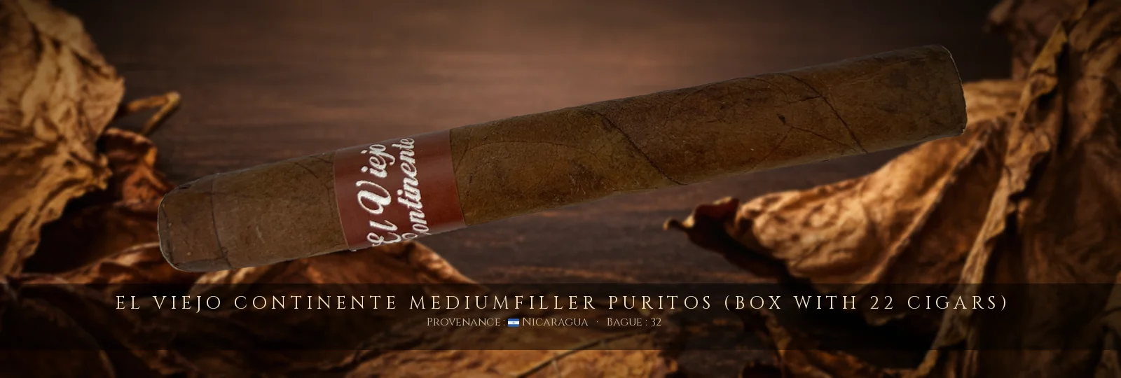 El Viejo Continente Mediumfiller Puritos (Box with 22 cigars) — El Viejo Continente — Nicaragua