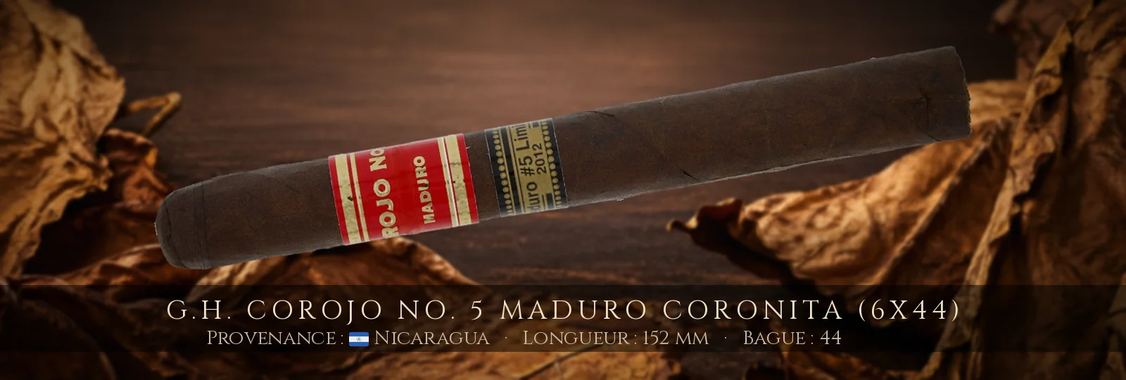 G.H. Corojo No. 5 Maduro Coronita (6x44) — G.H. — Nicaragua
