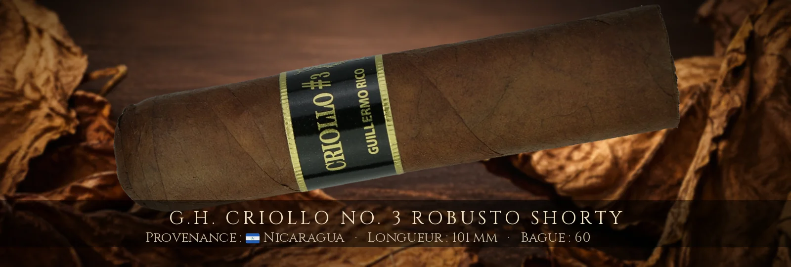 G.H. Criollo No. 3 Robusto Shorty — G.H. — Nicaragua