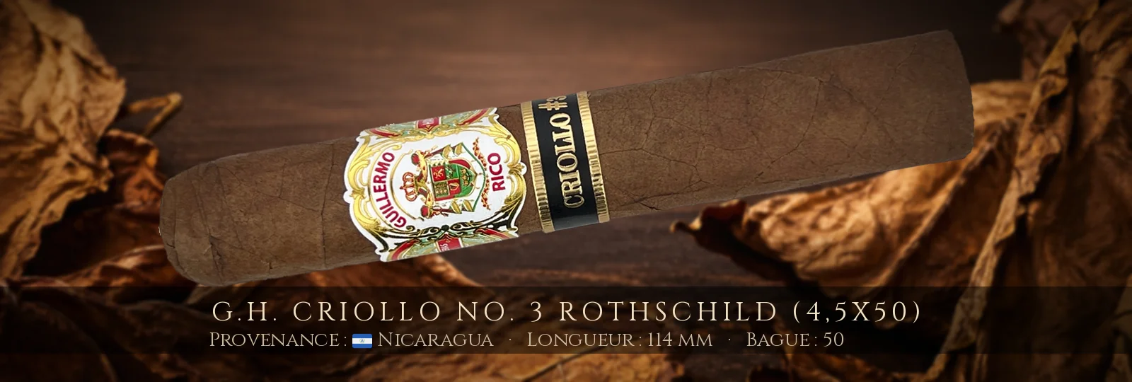 G.H. Criollo No. 3 Rothschild (4,5x50) — G.H. — Nicaragua