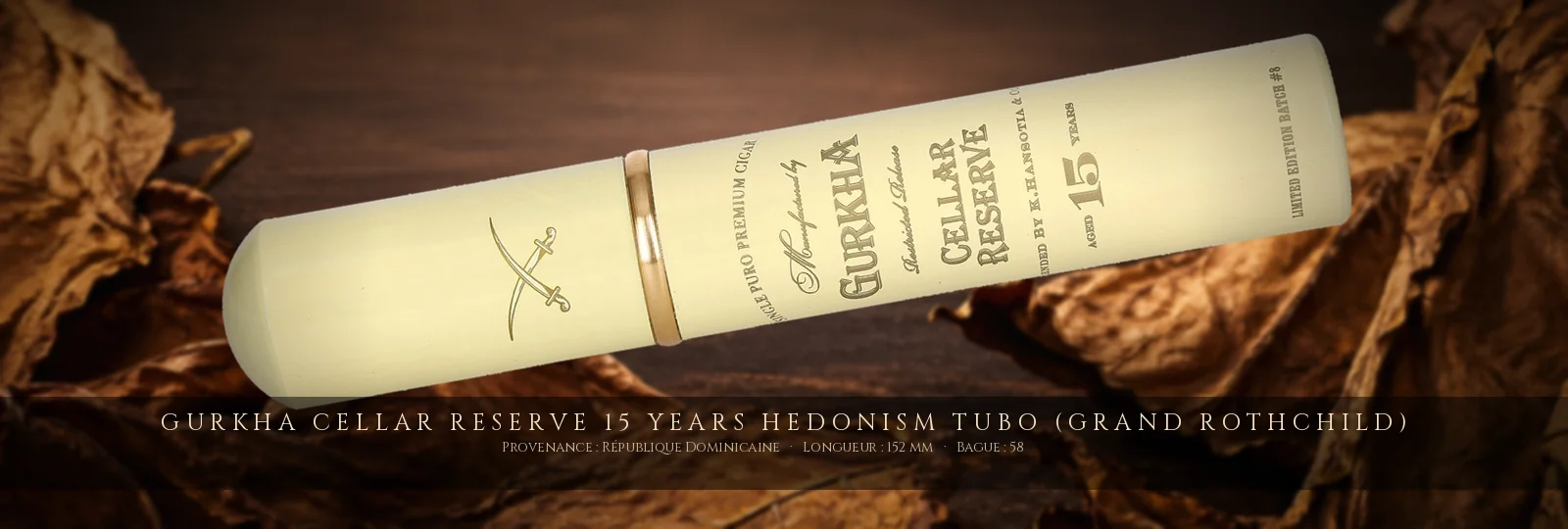 Gurkha Cellar Reserve 15 Years Hedonism Tubo (Grand Rothchild) — Gurkha — République Dominicaine
