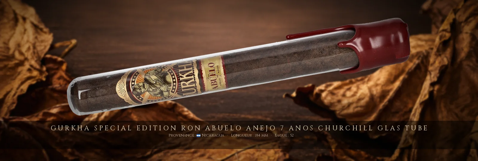 Gurkha Special Edition Ron Abuelo Anejo 7 Anos Churchill Glas Tube — Gurkha — Nicaragua
