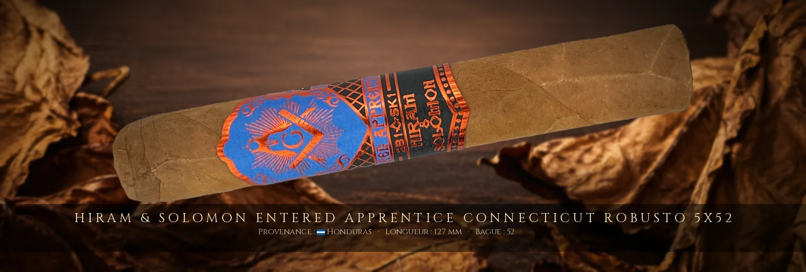 Hiram & Solomon Entered Apprentice Connecticut Robusto 5x52 — Hiram & Solomon — Honduras