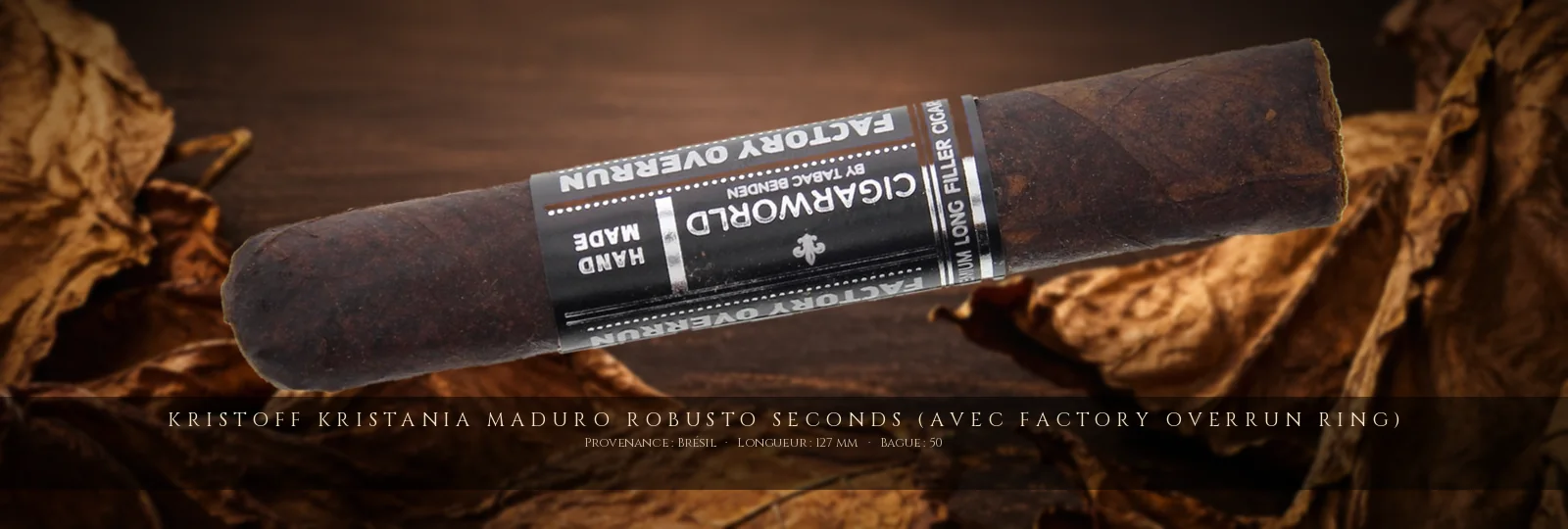Kristoff Kristania Maduro Robusto SECONDS (avec Factory Overrun Ring)
