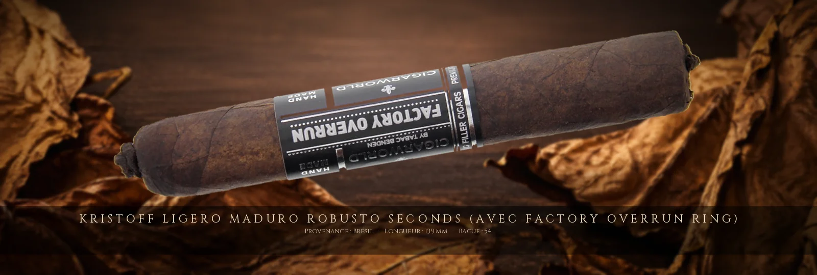 Kristoff Ligero Maduro Robusto SECONDS (avec Factory Overrun Ring) — Kristoff — Brésil