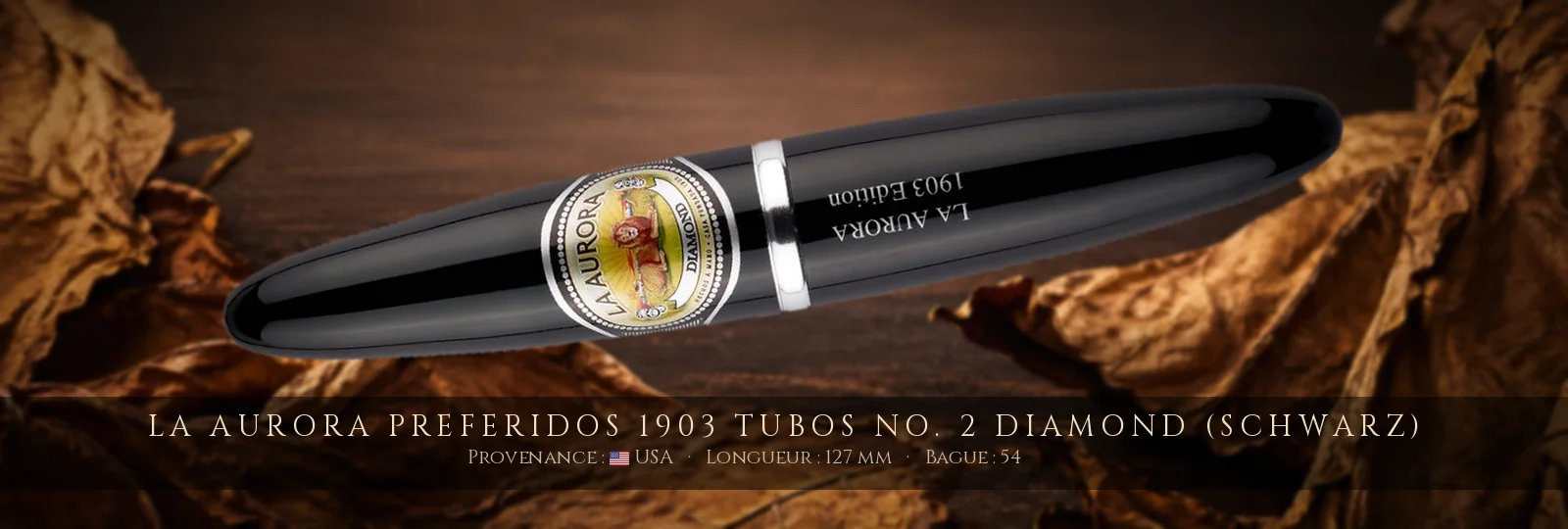 La Aurora Preferidos 1903 Tubos No. 2 Diamond (schwarz) — La Aurora — USA