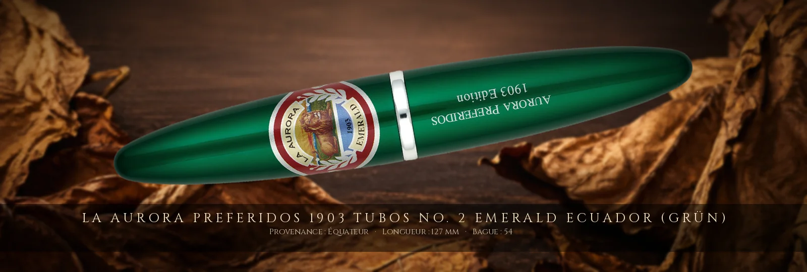 La Aurora Preferidos 1903 Tubos No. 2 Emerald Ecuador (Grün) — La Aurora — Équateur
