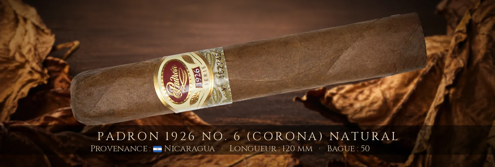 Padron 1926 No. 6 (Corona) NATURAL — Padron — Nicaragua