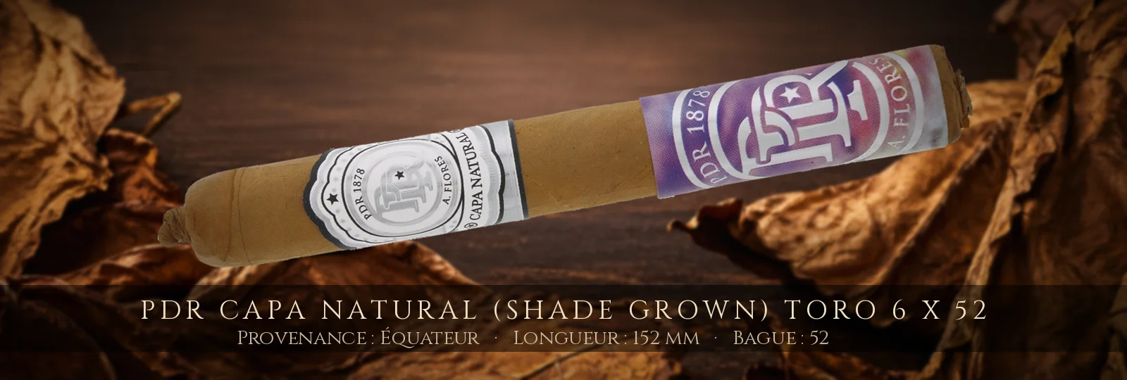 PDR Capa Natural (Shade Grown) Toro 6 x 52 — PDR — Équateur