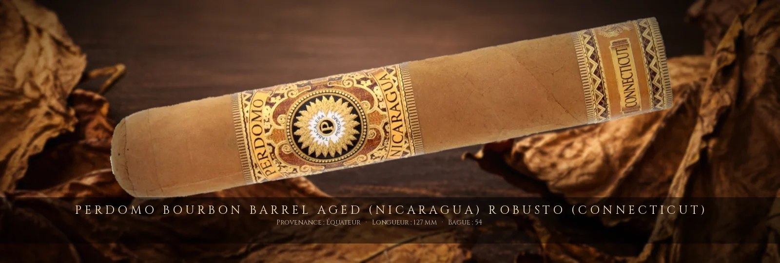Perdomo Bourbon Barrel Aged (Nicaragua) Robusto (Connecticut) — Perdomo — Équateur