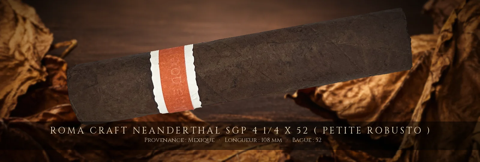 RoMa Craft Neanderthal SGP 4 1/4 x 52 ( Petite Robusto ) — RoMa Craft — Mexique