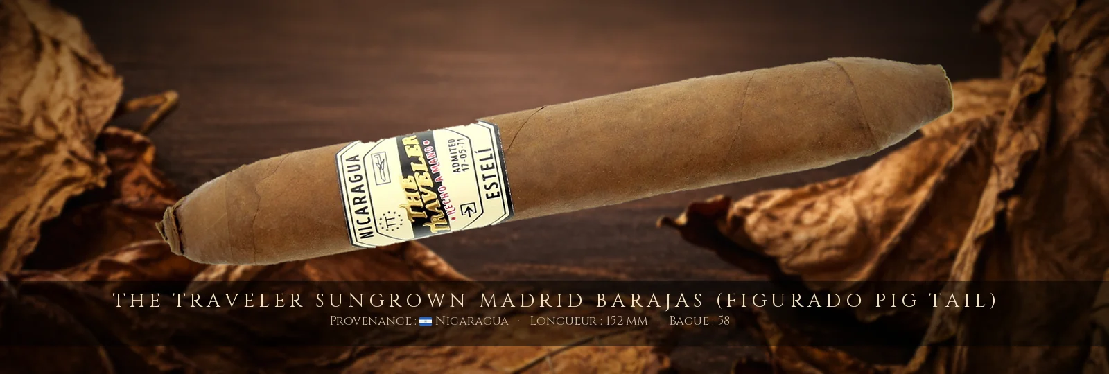 The Traveler Sungrown Madrid Barajas (Figurado Pig Tail) — The Traveler — Nicaragua
