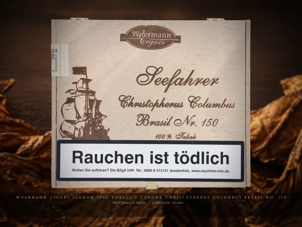 Woermann Cigars Seaman 100% Tobacco Corona Christopherus Columbus Brasil No. 150 — Woermann Cigars — Brésil