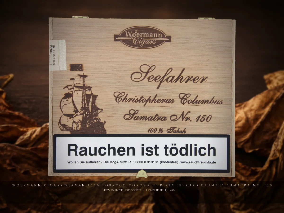 Woermann Cigars Seaman 100% Tobacco Corona Christopherus Columbus Sumatra No. 150 — Woermann Cigars — Indonésie