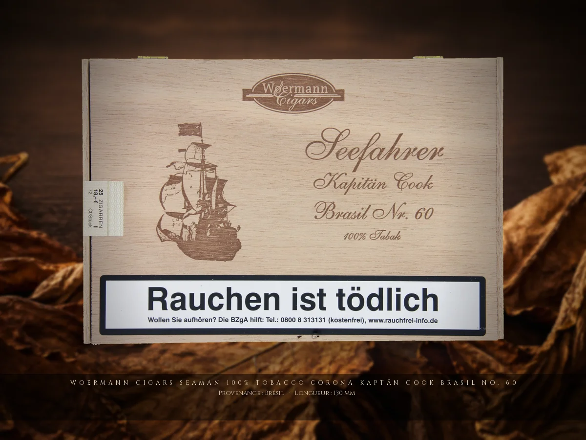 Woermann Cigars Seaman 100% Tobacco Corona Kaptän Cook Brasil No. 60 — Woermann Cigars — Brésil
